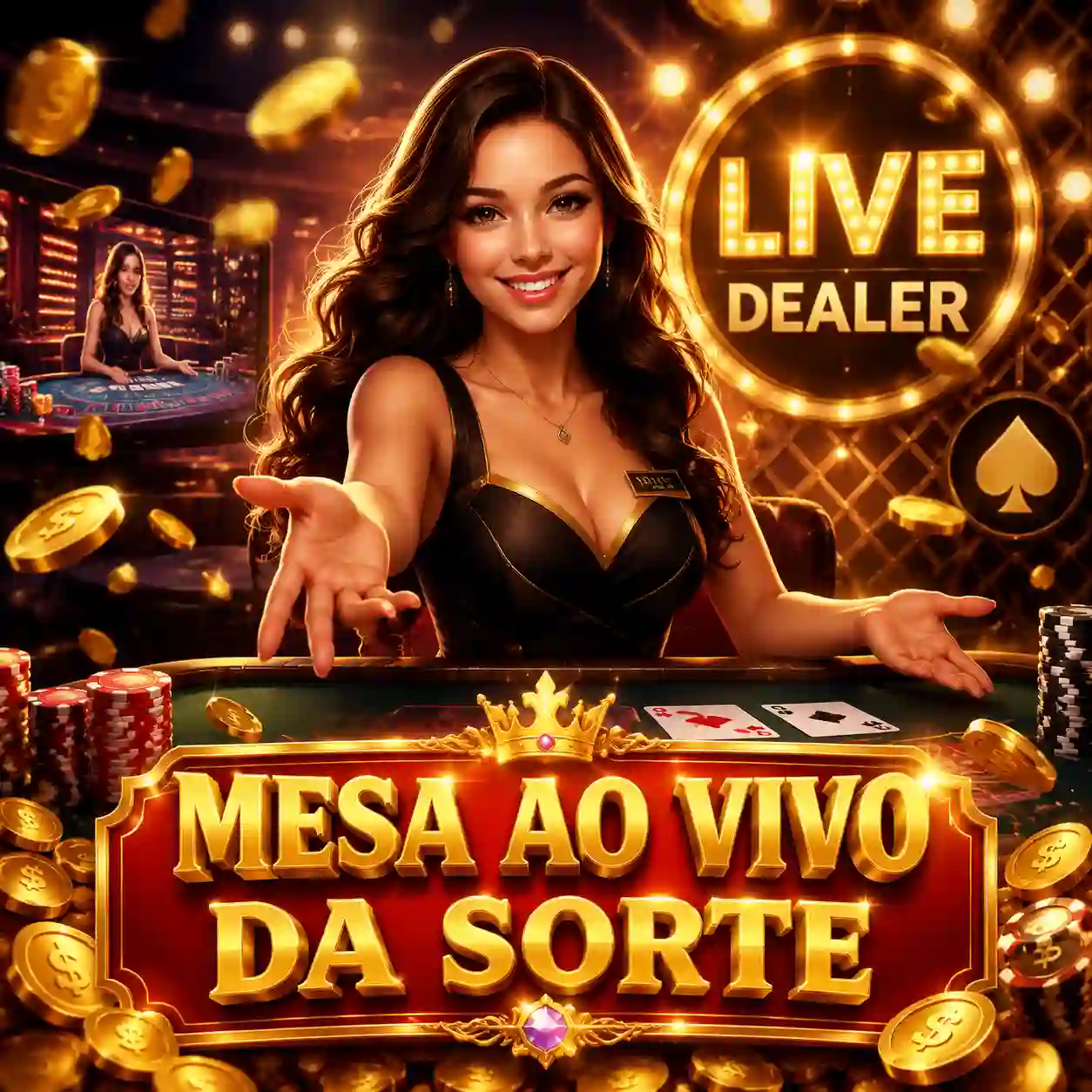 Mesa de cassino ao vivo com dealer brasileiro em transmissão